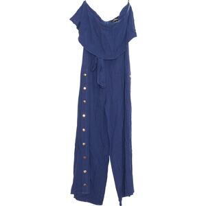 NWT Lulus Jumpsuit Lanah Y2K Boho Coastal Minimalist Strapless Linen Size Medium